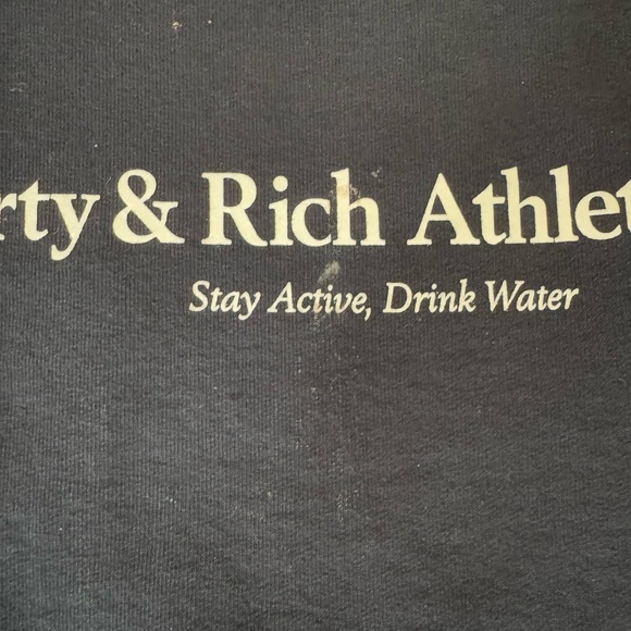 Sporty & Rich Athletic Club Cropped Crewneck Sweatshirt in Black - Picture 5 of 6